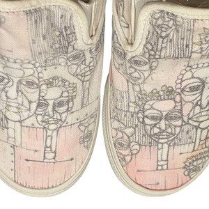 RARE CUSTOM Vans Tony Munoz Illustrated Vans Slip On Sneakers, Size 7